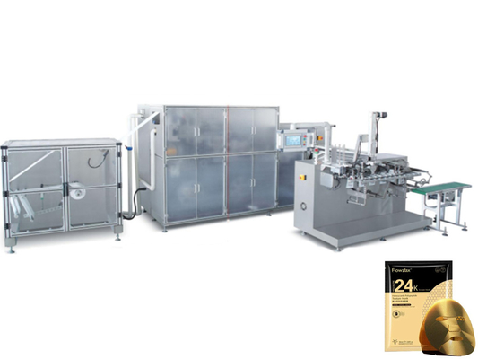 Máscara facial automática de la prueba del polvo que hace la empaquetadora de lacre del lado de la máquina tres