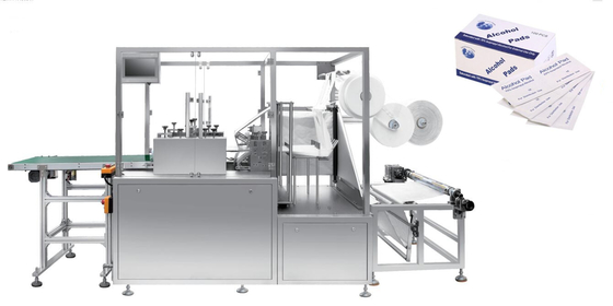 Cojines de algodón laterales del alcohol del sello de la empaquetadora cuatro mojados automáticos del tejido 5.5kw