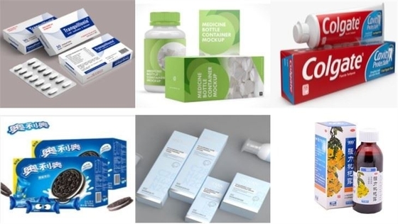 Máquina de encuadernación disponible automática de la mascarilla, empaquetadora médica de la caja de papel para la galleta/la crema dental/el cosmético