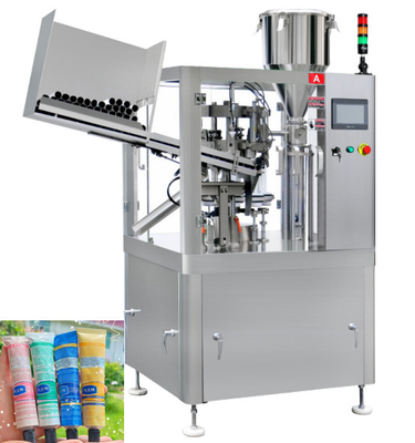 Equipo cosmético automático de aislamiento de relleno 35pcs/Min de la máquina del tubo suave plástico poner crema
