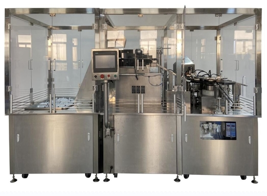 Máquina automática de rellenado de jeringa precargada con gel líquido para rellenar, tapón, etiquetado y inyección