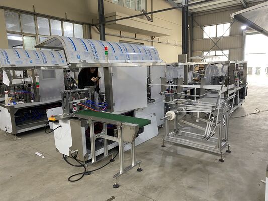Máquina profesional de limpieza húmeda de una sola pieza de cuatro lados de sellado equipo de embalaje de tejidos